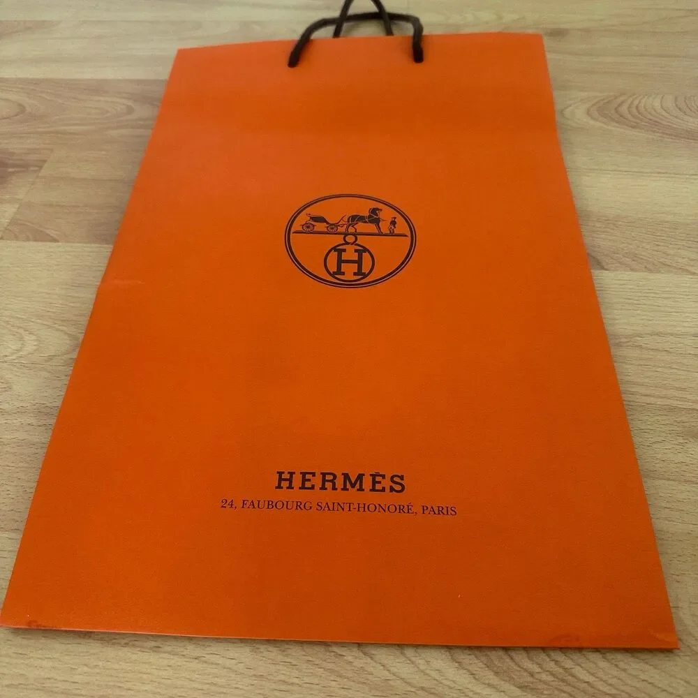 Hermes Paper Shopping Bag - orange tall small, 17